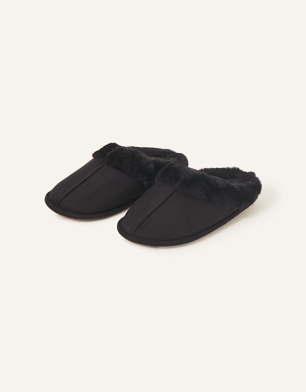 Black fur mule slippers store