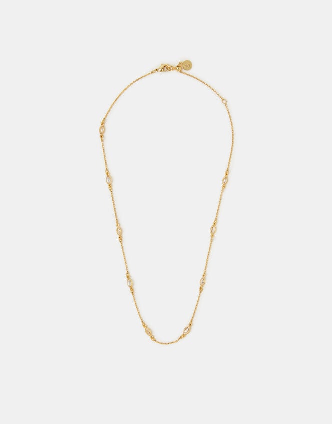 14ct Gold-Plated Cubic Zirconia Collar Necklace, , large