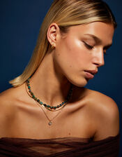 14ct Gold-Plated Sparkle Heart Necklace, , large