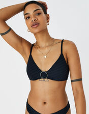 Buckle Front Bikini Top, Black (BLACK), large