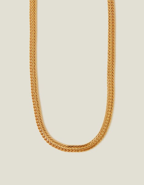 14ct Gold-Plated Chunky Weave Chain Necklace, , large