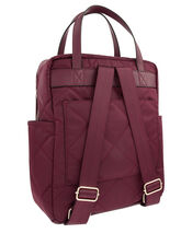 Emmy Vegan Quilted Backpack, Red (BURGUNDY), large