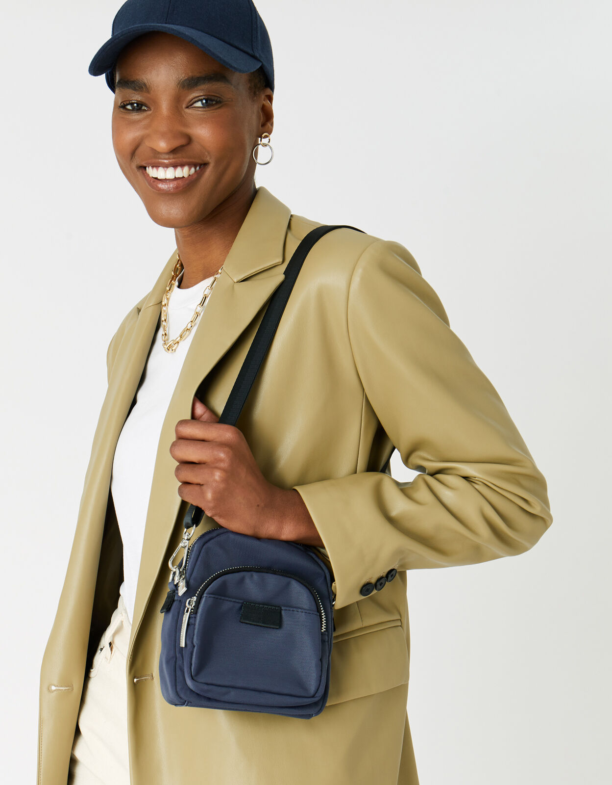 Maya Small Nylon Cross Body Bag Blue Cross body bags Accessorize ROI