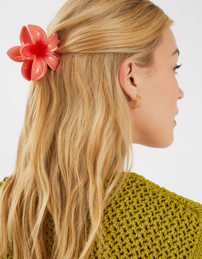 Tropical Flower Claw Clip Orange, , large