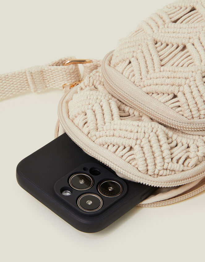 Macrame Phone Bag, Cream (CREAM), large