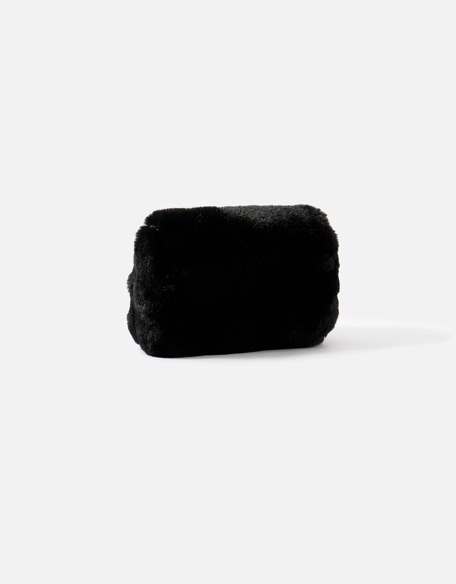 Maya Faux Fur Cross-Body Bag, Black (BLACK), large