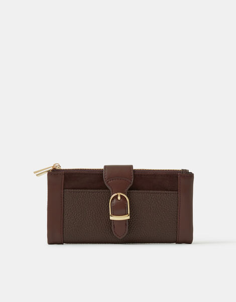 Buckle Faux Leather Wallet, , large