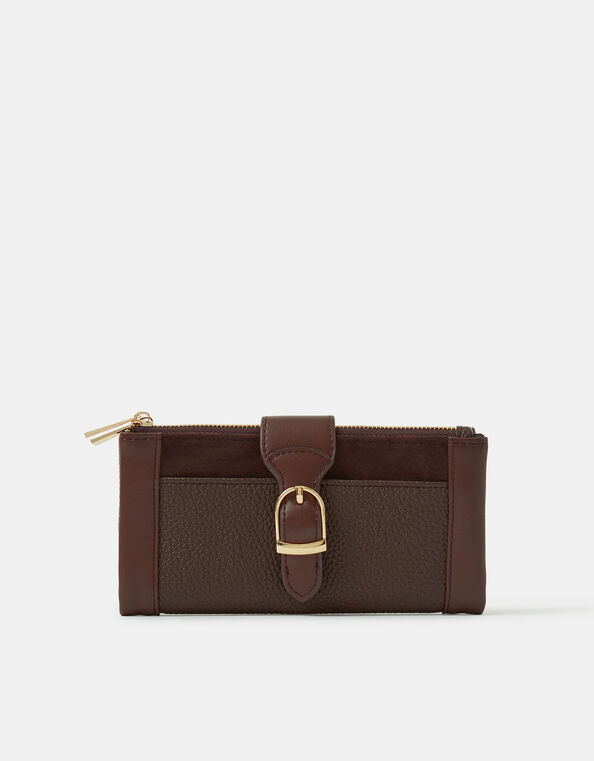 Buckle Faux Leather Wallet, , large