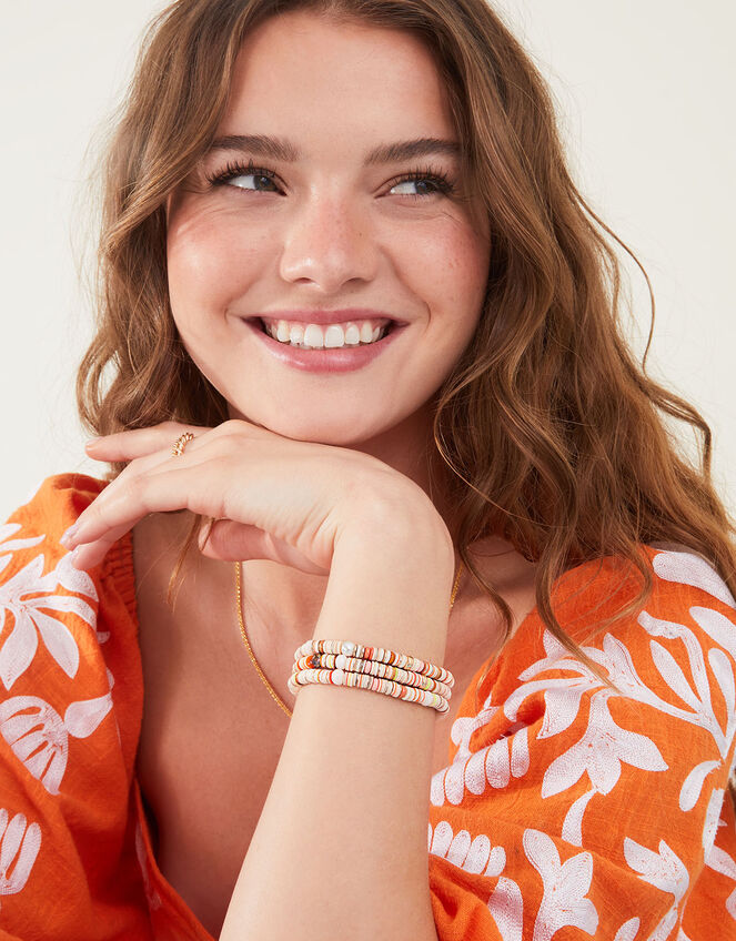 Disc and Bead Stretch Bracelets Set of Three Bracelets Accessorize UK