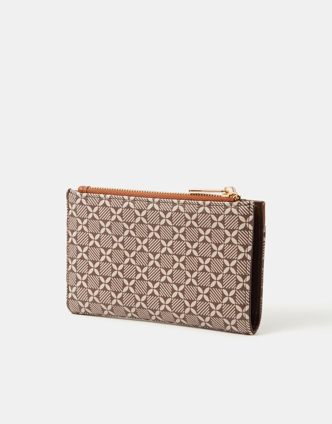 Slimline Geometric Print Purse, , large