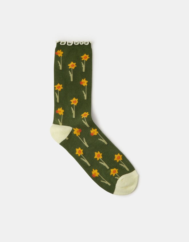 Daffodil Print Socks, , large