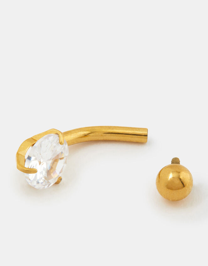 14ct Gold-Plated Surgical Steel Belly Bar, , large