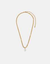 Stainless Steel Layered Pearl Charm Necklace, , large