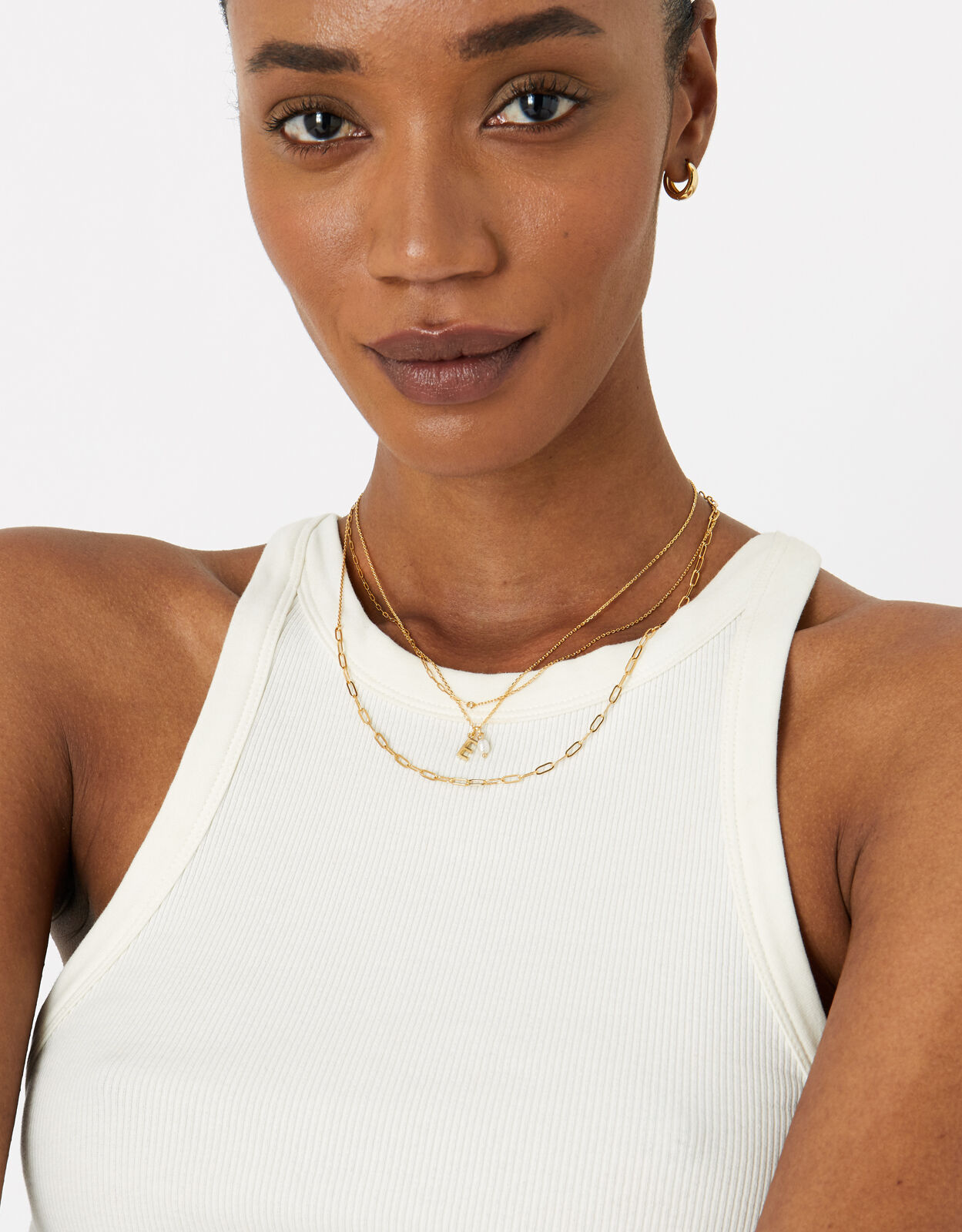 Gold Plated Initial Mini Pearl Pendant Necklace Gold Z for