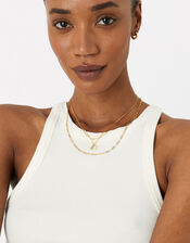 Gold-Plated Initial Mini Pearl Pendant Necklace, Gold (GOLD), large