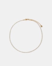 14ct Gold-Plated Diamanté Tennis Necklace, , large