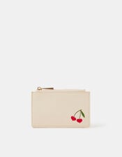 Cherry Embroidered Card Holder, , large