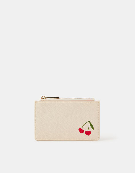 Cherry Embroidered Card Holder, , large