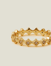 14ct Gold-Plated Star Band Ring, Gold (GOLD), large