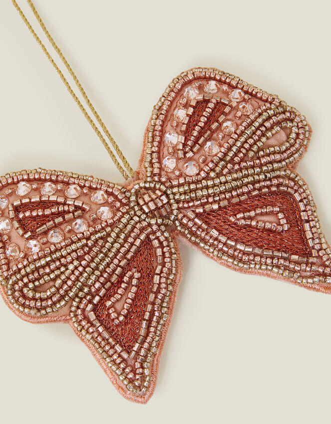 Beaded Bow Christmas Tree Decoration, , large