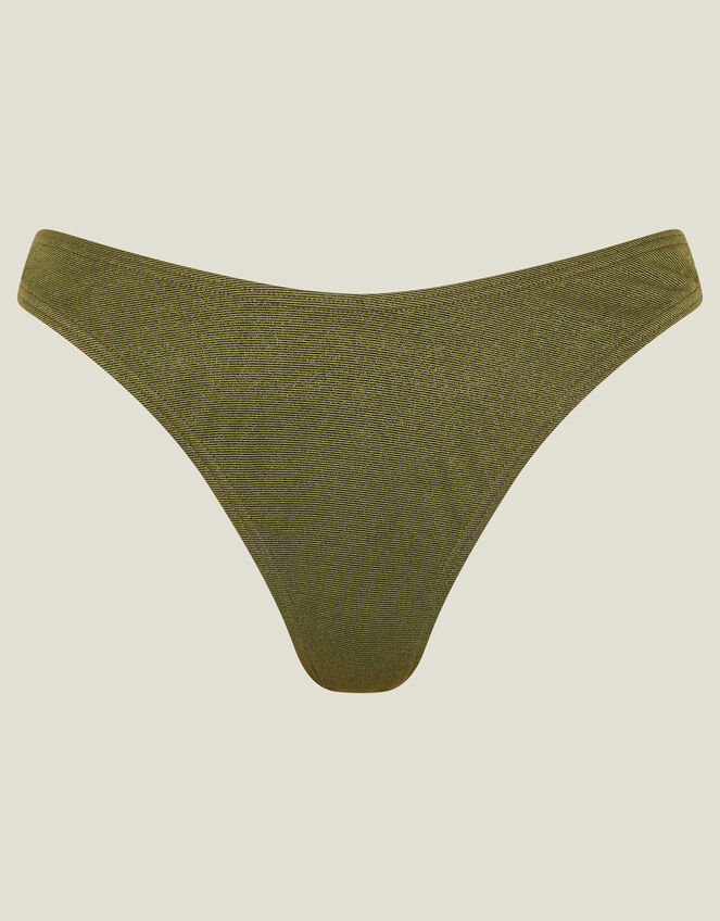 Shimmer Bikini Bottoms, Green (KHAKI), large
