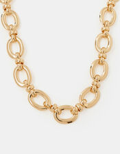 Chunky Oval Link Chain Necklace, Gold (GOLD), large