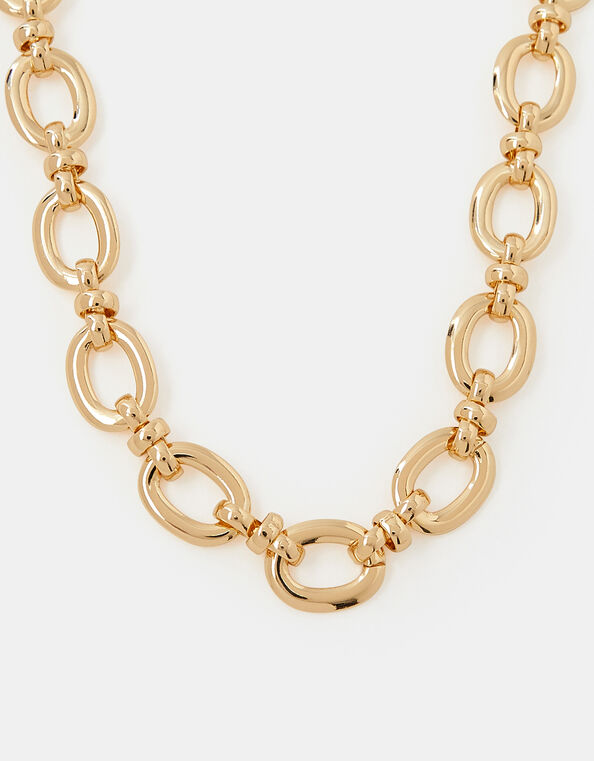 Chunky Oval Link Chain Necklace, Gold (GOLD), large