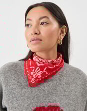 Floral Heart Square Cotton Scarf, , large