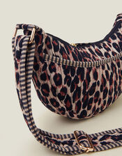Leopard Print Sling Bag, , large