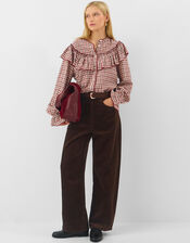 Ruffle Check Blouse, Multi (MULTI), large