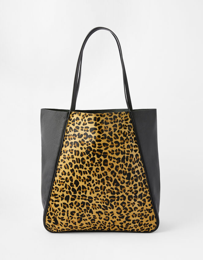 Suki Leopard Leather Tote Bag, , large