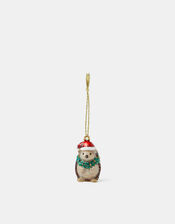 Hedgehog Enamel Christmas Tree Decoration, , large