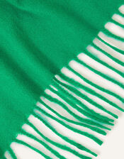 Plain Tassel Scarf, Green (GREEN), large