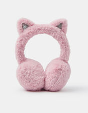 Girls Faux Fur Cat Earmuffs, , large