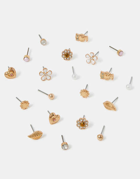 10-Pack Spring Stud Earrings, , large