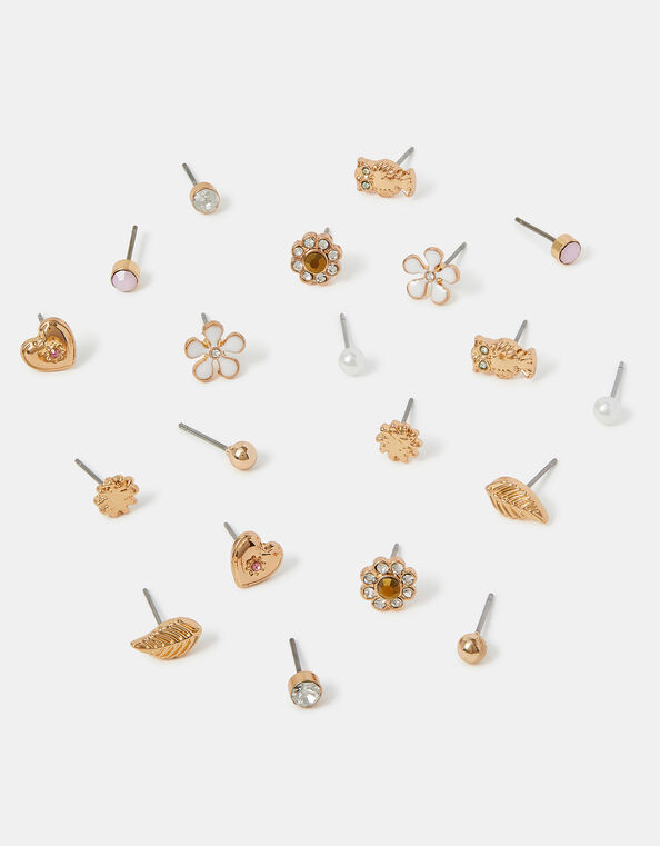 10-Pack Spring Stud Earrings, , large