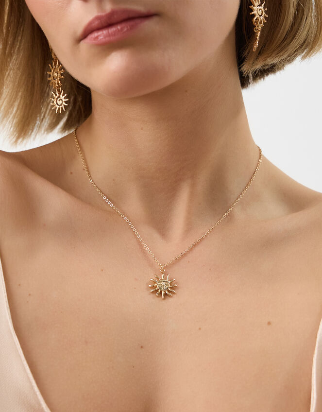 Sun Pendant Necklace, , large