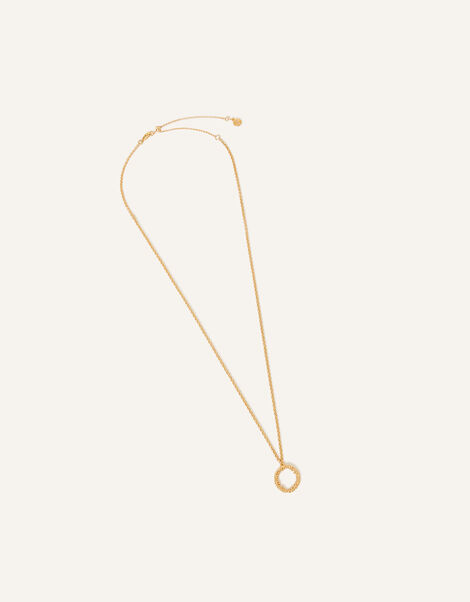 14ct Gold-Plated Bobble Circle Pendant Necklace, , large