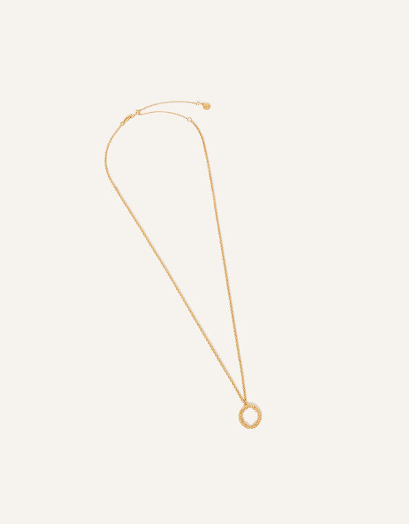14ct Gold-Plated Bobble Circle Pendant Necklace, , large