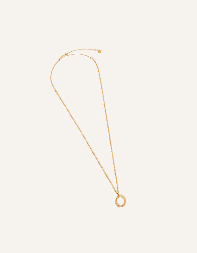 14ct Gold-Plated Bobble Circle Pendant Necklace, , large