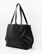 Savannah Pleated Slouch Shopper, Black (BLACK), large