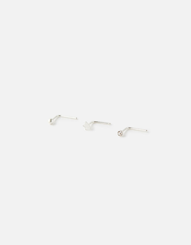 Star and Crystal Nose Stud Set, , large