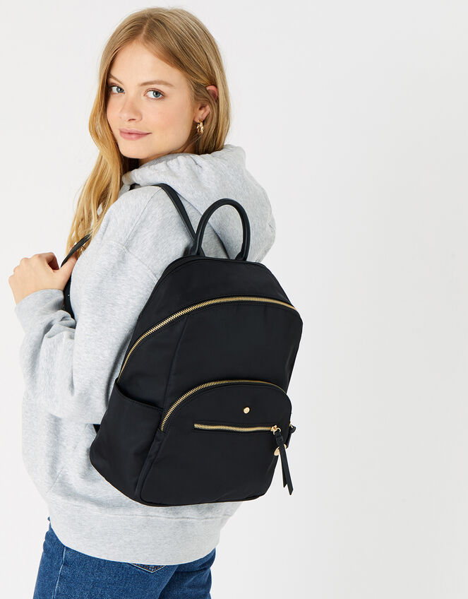 Nell Nylon Backpack, Black (BLACK), large