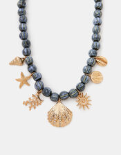 Ocean Charm Bead Necklace, , large