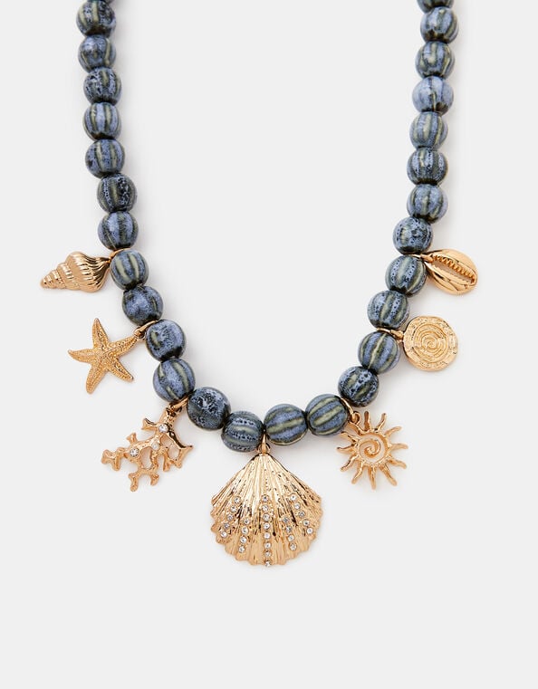 Ocean Charm Bead Necklace, , large