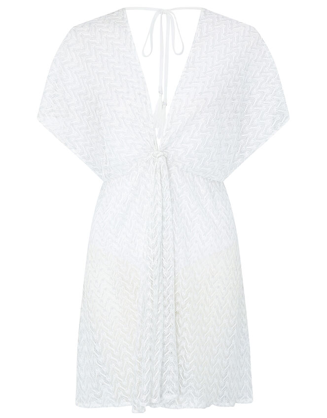 Sheer Shimmer Lace Kaftan, White (WHITE), large