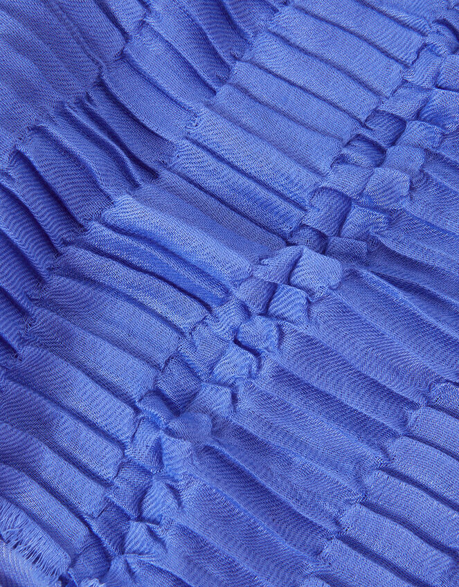 Textured Pleat Scarf, Blue (BLUE), large