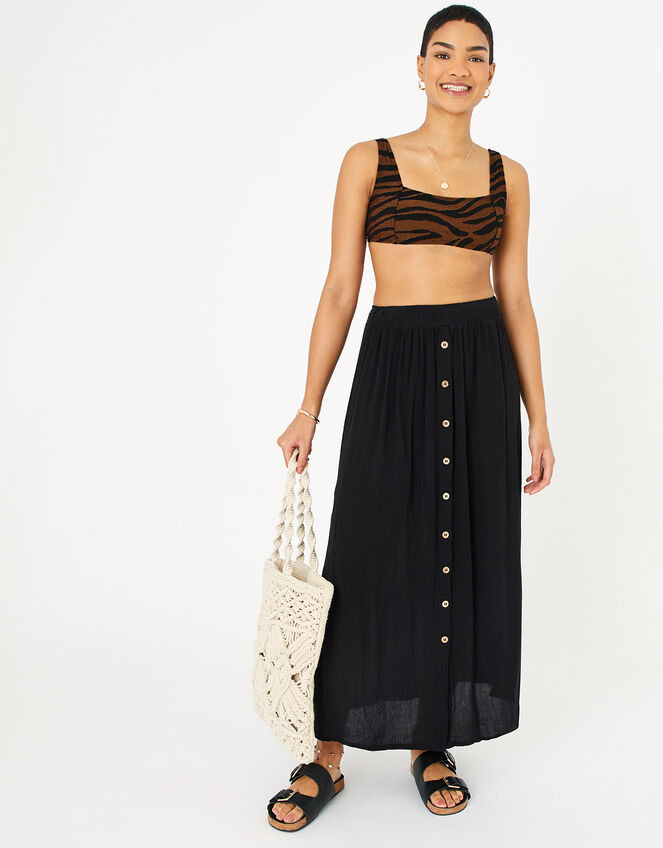 Button Skirt in LENZING™ ECOVERO™ , Black (BLACK), large