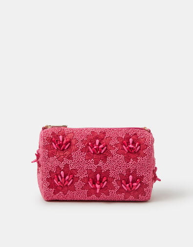 Floral Bead Embellished Shoulder Bag, , large