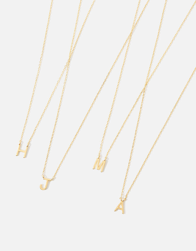 14ct Gold-Plated Initial Chain Necklace, Gold (GOLD), large